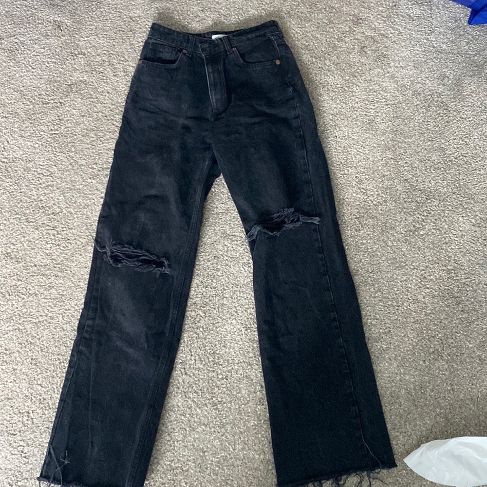 Zara black denim flare jeans